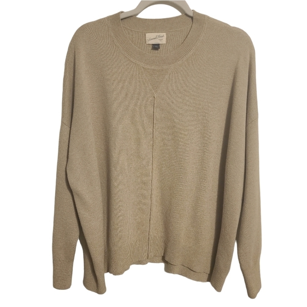 Universal Thread | Women's Beige Wool Blend Crewneck Sweater (Size XL)